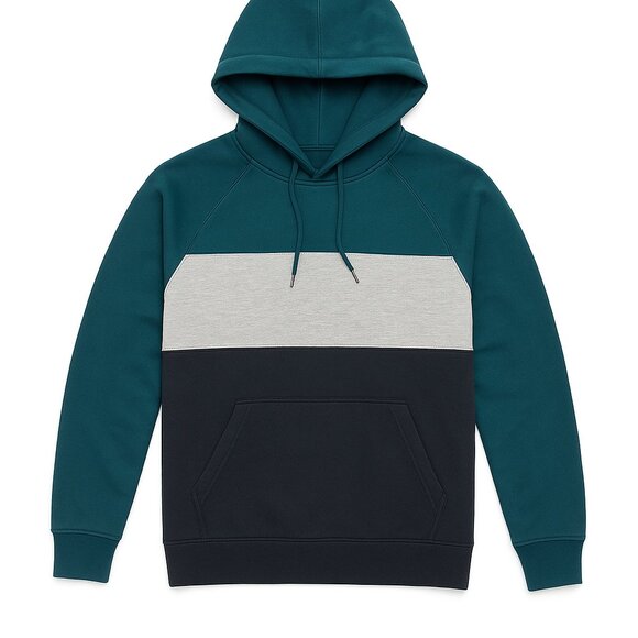 American Eagle AE Hoodie Teal Gray Navy Pullover Sweatshirt Medium - Picture 1 of 8